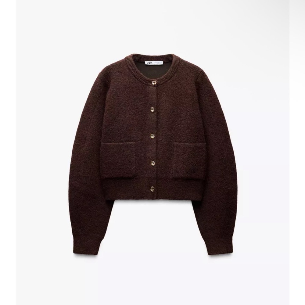 Golden-colored Button Knit Cardigan Brown 3920/557